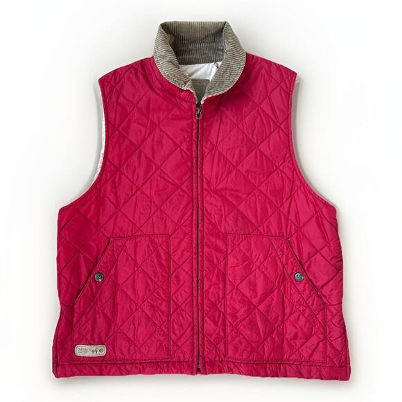 Ralph Lauren Jackets & Blazers - VTG Ralph Lauren Red Quilted Vest w/ Equestrian Lining Womens Size Petite Medium
